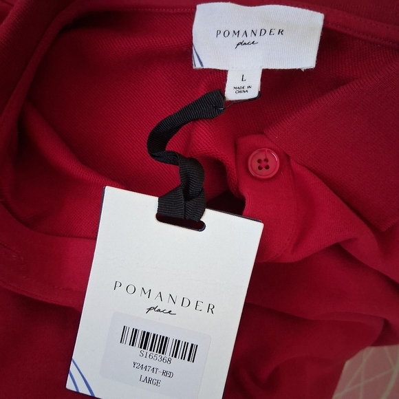 Pomander Place Red Bode Polo Sweatshirt SZ Large NWT - Picture 11 of 12